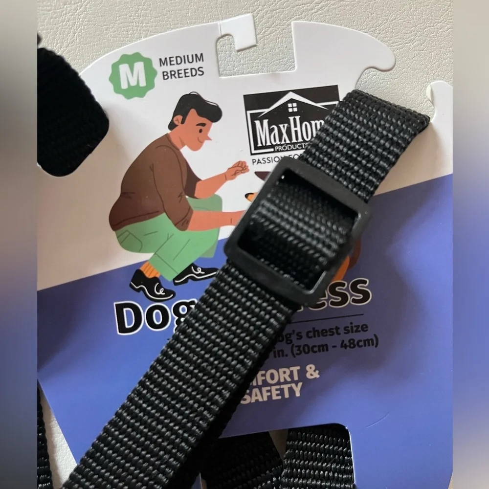NWT Black Dog Harness for Medium Breeds
